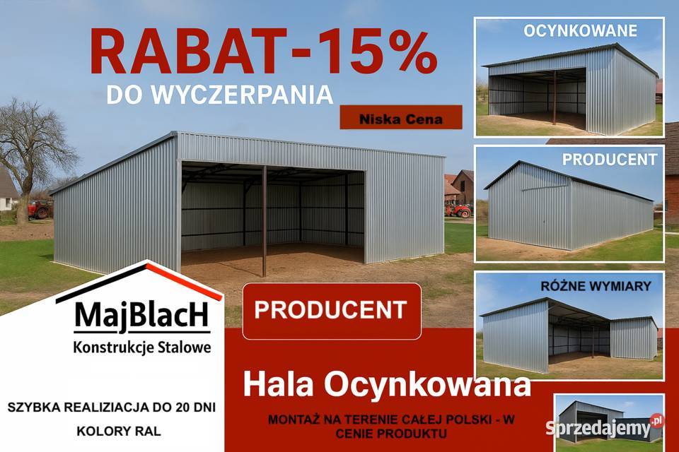 A111Jednospadowy Garaż Ocynkowany Garaż Blaszany Działdowo