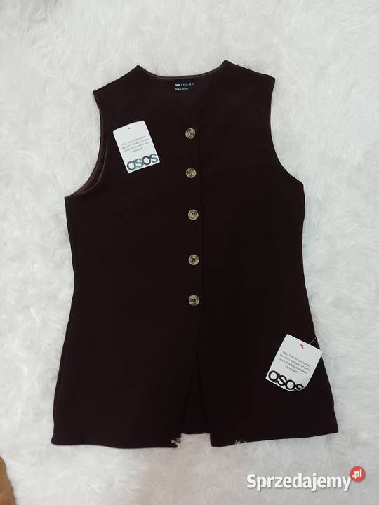 4042 ASOS Brązowa kamizelka ołówkowa z Londynu Bluzki i koszule Kraków