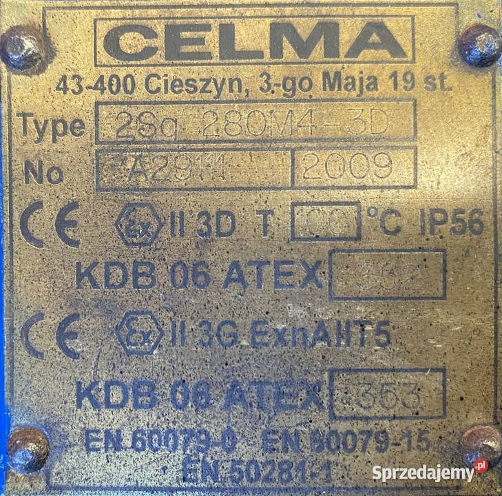 silnik elektryczny 90kW 1485obr 3fazowy CELMA