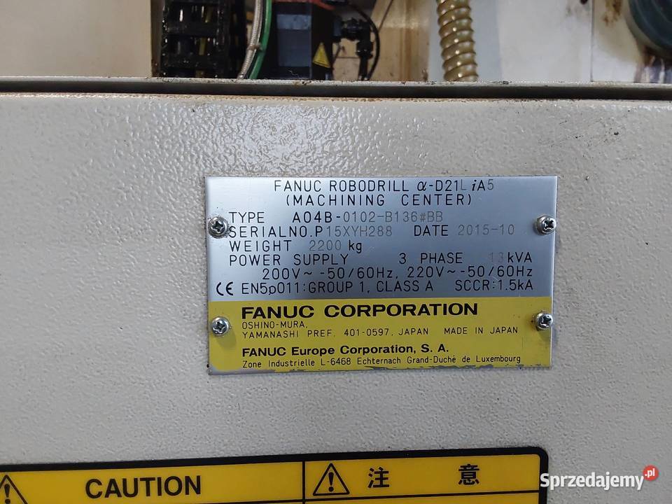 Centrum obróbcze FANUC Robodrill A04B0102B136BB lubuskie Strzelce Krajeńskie