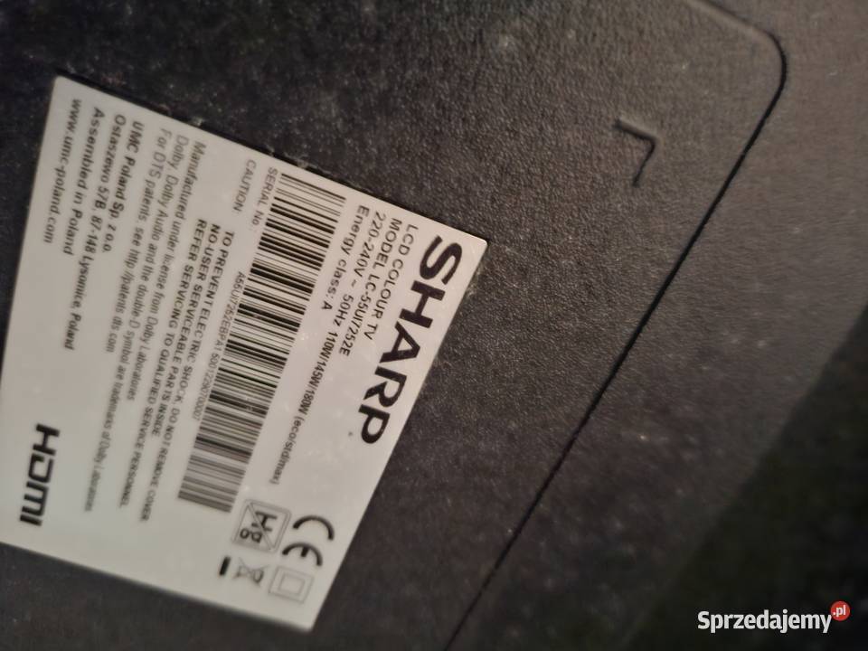 Telewizor Sharp uszkodzony