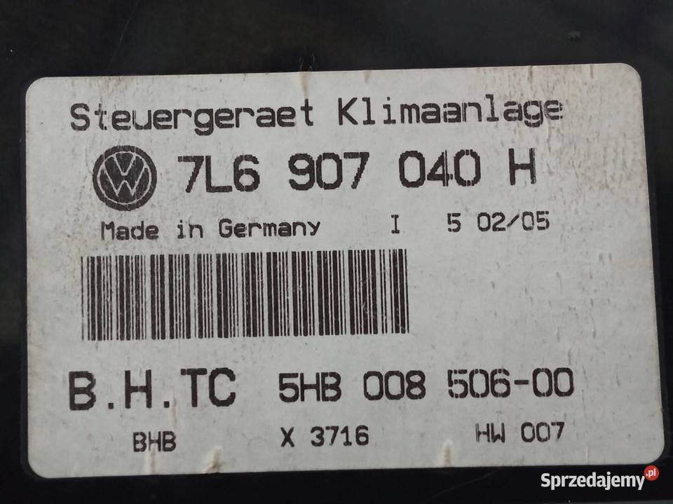 PANEL NAWIEWU 7L6907040H VW Volkswagen Touareg I