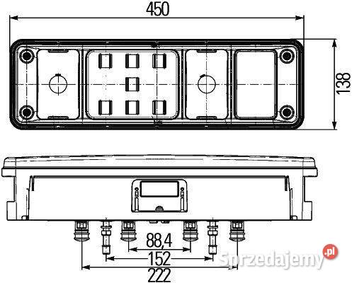 Lampa tylna uniwersalna HELLA lewa 24V Lampy tylne Lampy tylne łódzkie Łódź