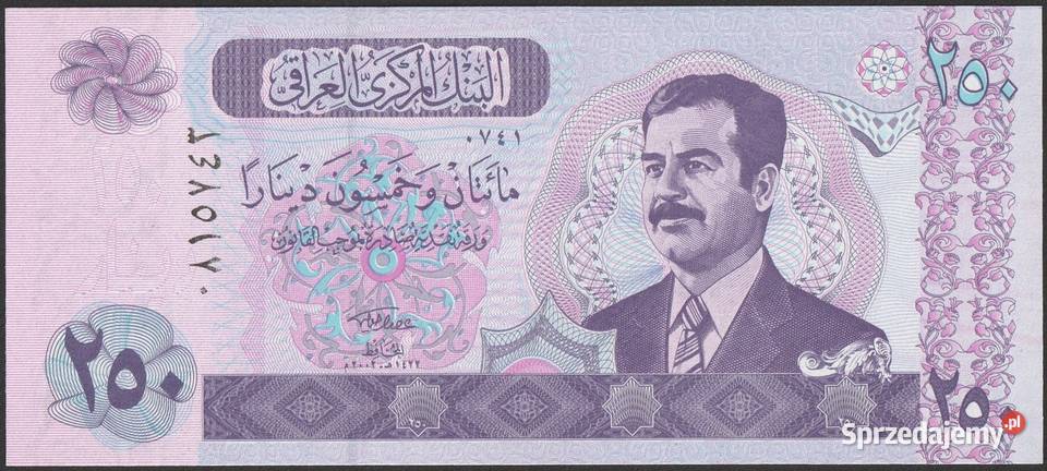 IRAK 250 DINAR 2002 UNC Łódź
