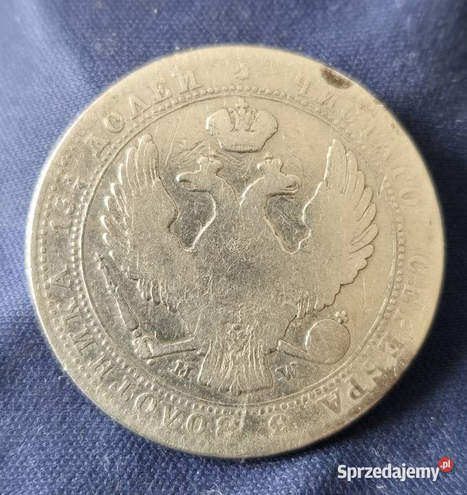 Srebna moneta 24 rubla 5 złotych 1837 Wałbrzych sprzedam