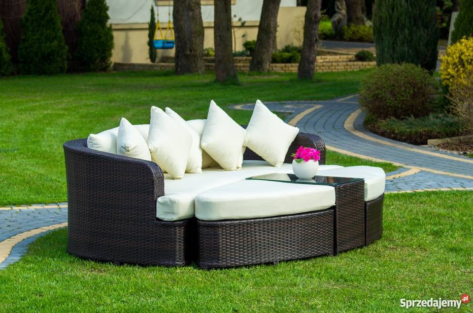 Zestaw ogrodowy sofa technorattan Alessia brąz Łaskarzew