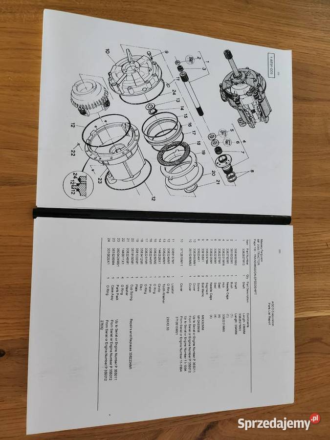 MASSEY FERGUSON 3095 katalog części Gdańsk sprzedam