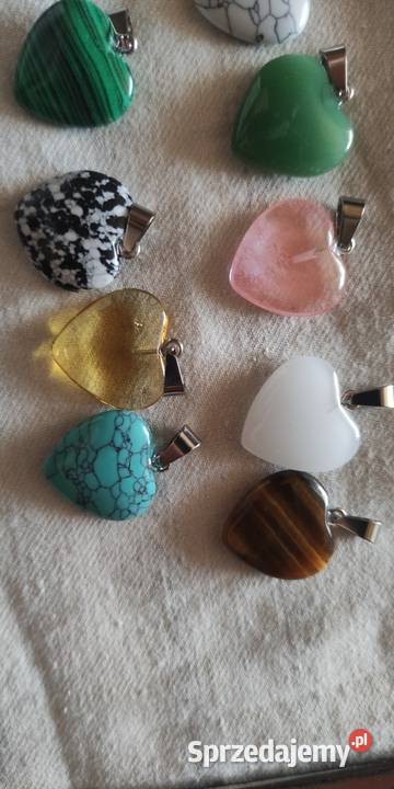 Przywieszki serduszka z kamienia naturalnego Ozdoby Łódź