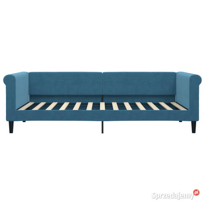 Sofa z materacem do spania niebieska aksamit 68cm Warszawa sprzedam