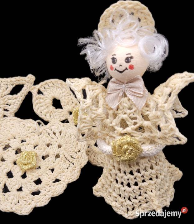 Zestaw ozdób na choinkę ręcznie wykonanych beżowy Krzywaczka