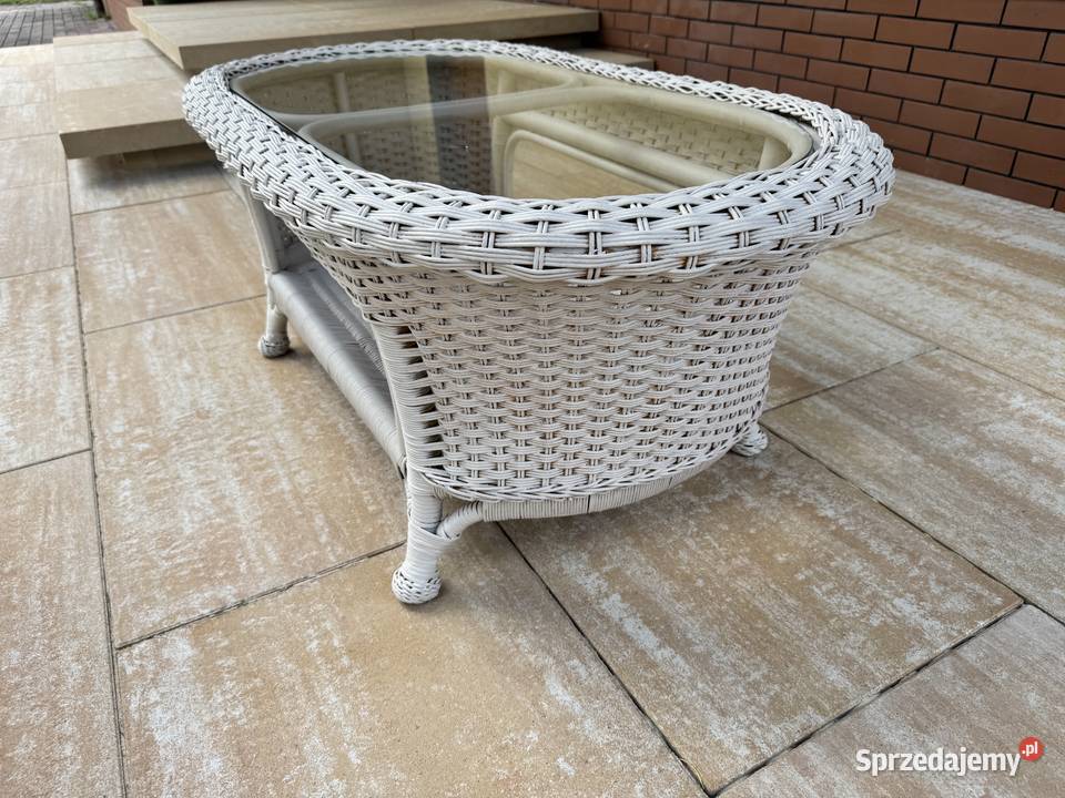 Stolik rattanowy ze szkłem wiklinowy ława taras Garwolin