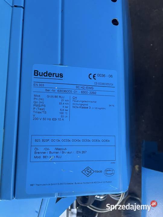 Kocioł Olejowy Buderus Logano G125 21kW