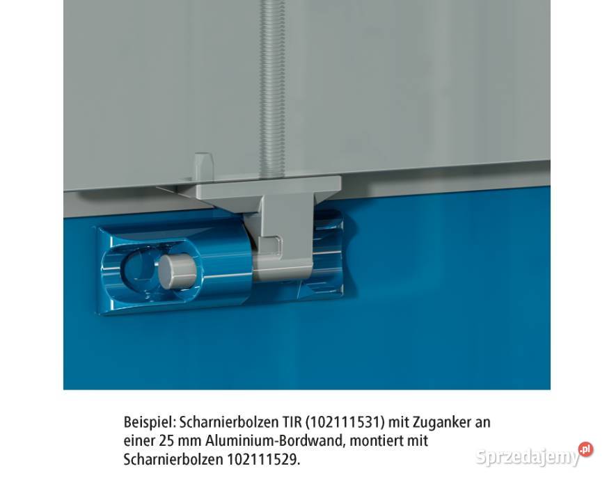 Zawias TIR 120x40mm gniazdo 2xfi105 mm surowe Przysieka Polska sprzedam