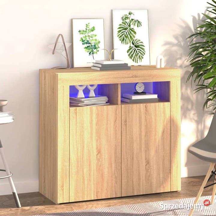 Szafka z oświetleniem LED dąb sonoma 80x35x75 mazowieckie Warszawa