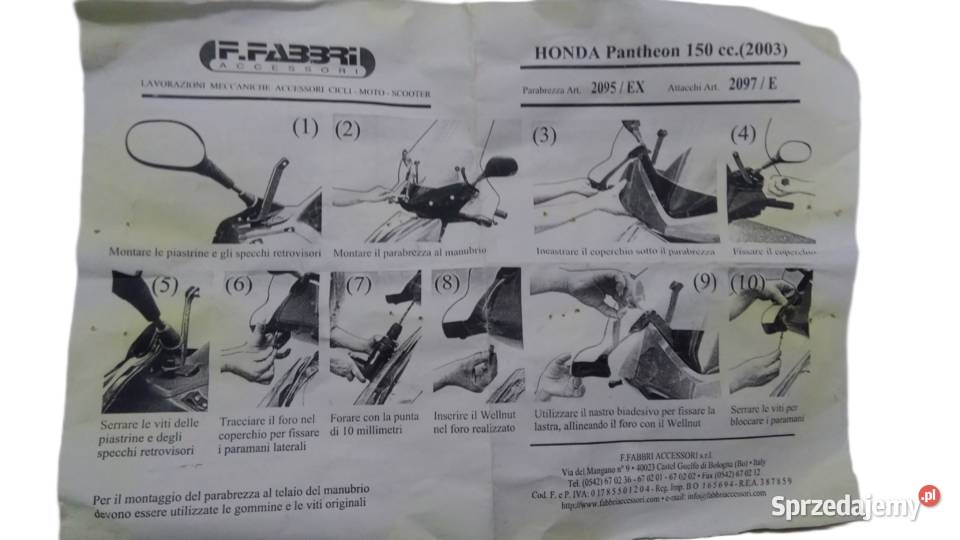 STELAŻ UCHWYT MOCOWANIE SZYBY FABBRI HONDA