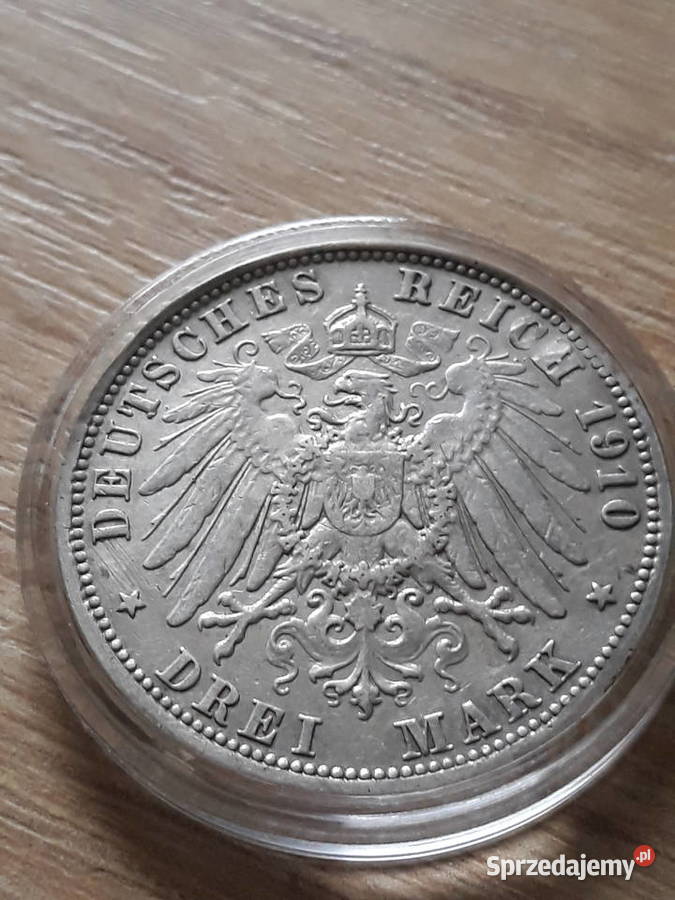 3 Marki Wilhelm II Prusy 1910 r men Aokoło Konin