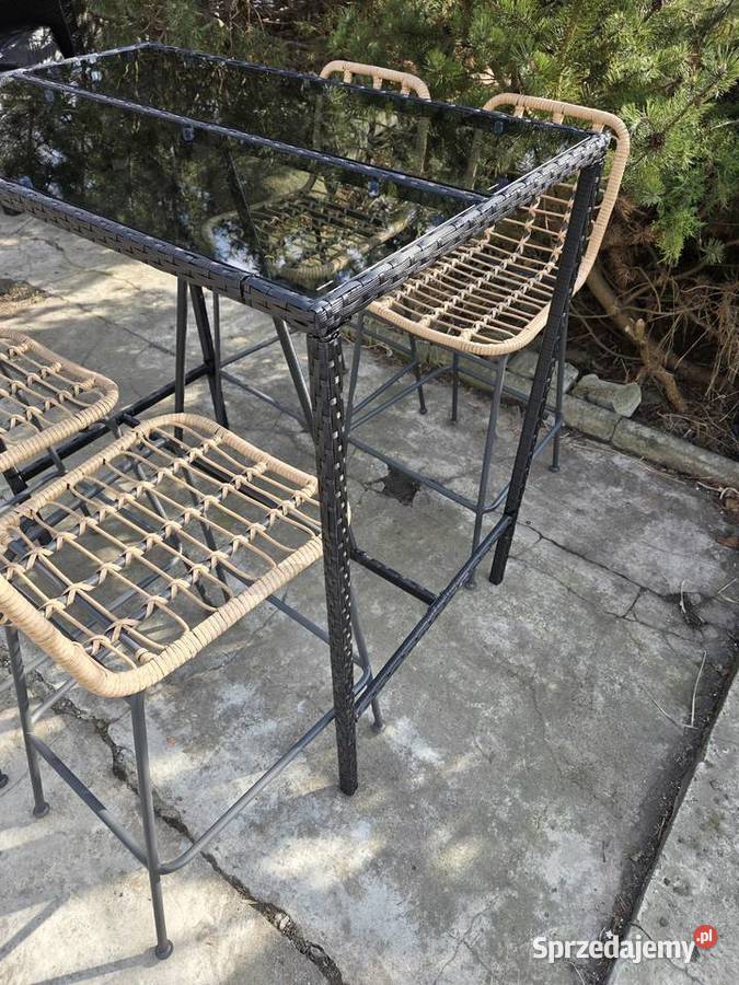 Zestaw mebli ogrodowych wysoki stół cztery Wschowa