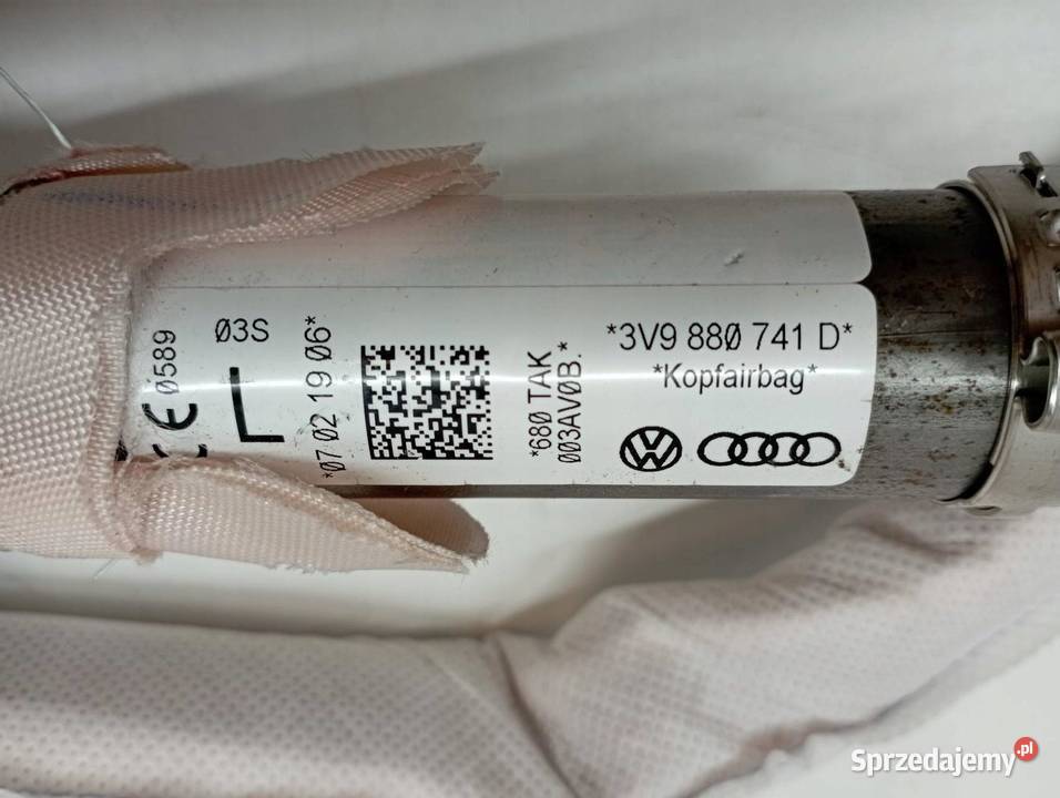 KURTYNA LEWA KIEROWCY 3V 3V9880741D Skoda Superb Poduszki powietrzne