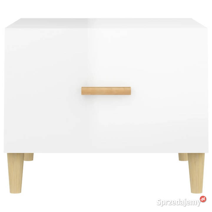 Stoliki kawowe 2 białe z połyskiem 50x50x40