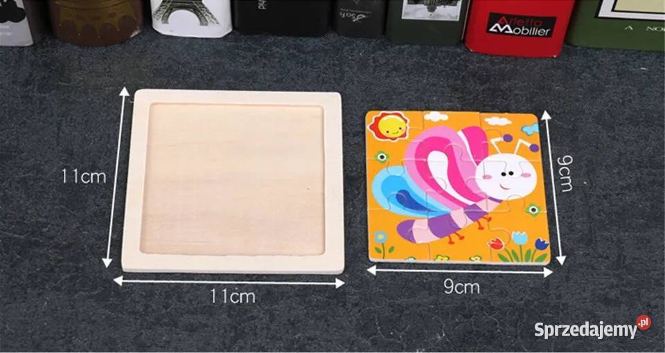 Drewniane puzzle dzieci montessori 9 elementów 3 lata+ Płock sprzedam