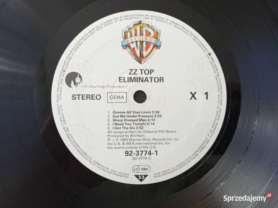 ZZ Top Eliminator Vinyl dolnośląskie Kamienna Góra