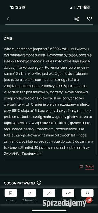 Jeep grand cherokeee srt8 61hemi zamiana LPG Ostaszewo