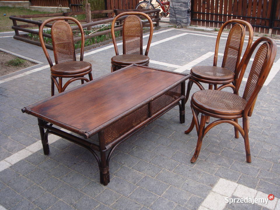 stolik kawowy na taras salonu ratanowy ratan