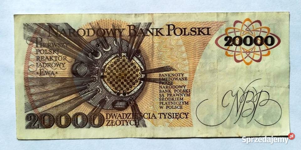 Banknot 20 000 z 1989 seria AN Stan Rzeszów sprzedam