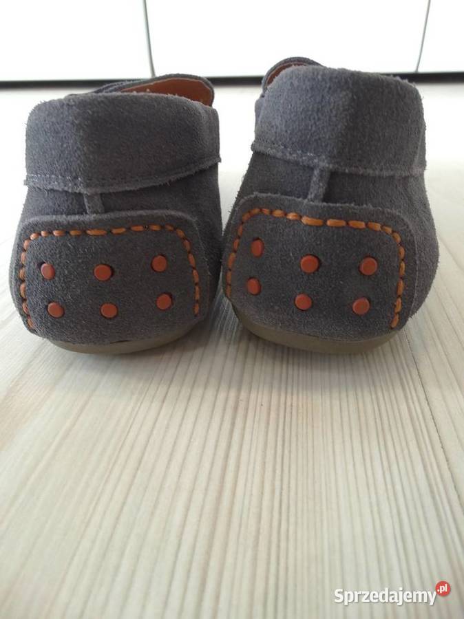 Buty Mokasyny Skórzane Skóra Naturalna Szare skóra Łomża