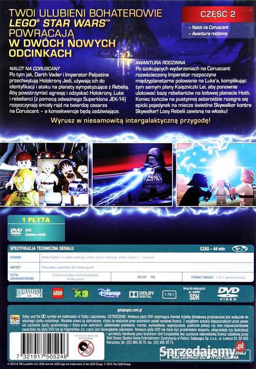 LEGO STAR WARS NOWE KRONIKI YODY CZĘŚĆ 1 2 2 DVD Kalisz