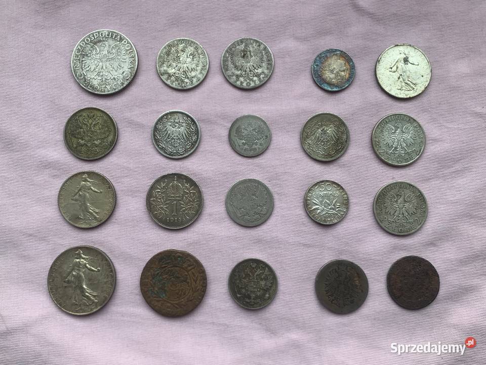 Monety Polski zagranica głowa kobiety Łowicz