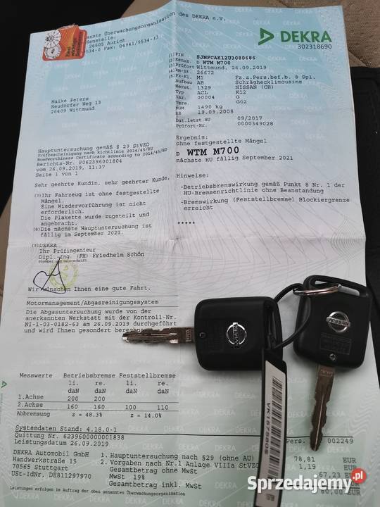 AUTOMAT 28 przeb Nissan Micra Tempomat nowe 1386cm3 Micra