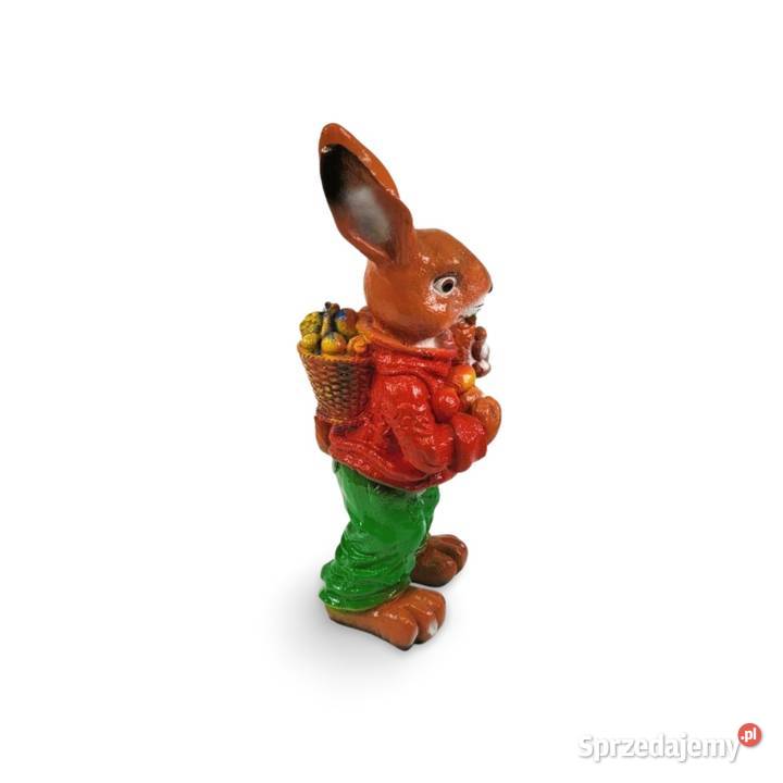 Figura dekoracja Zając z Marchewką i Koszykiem Wałdowo