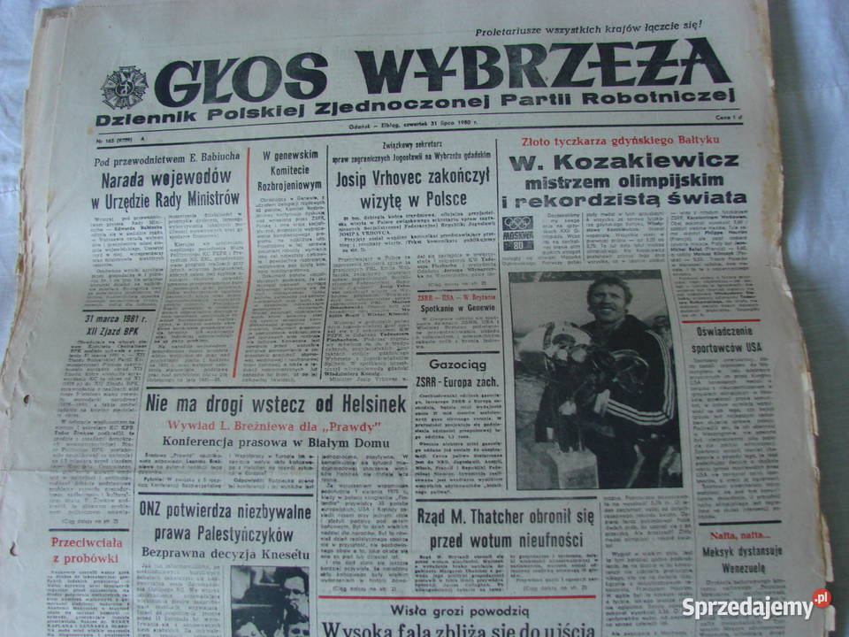 GŁOS WYBRZEŻA dzienna czerwieclipiec 1981r Pruszcz Gdański