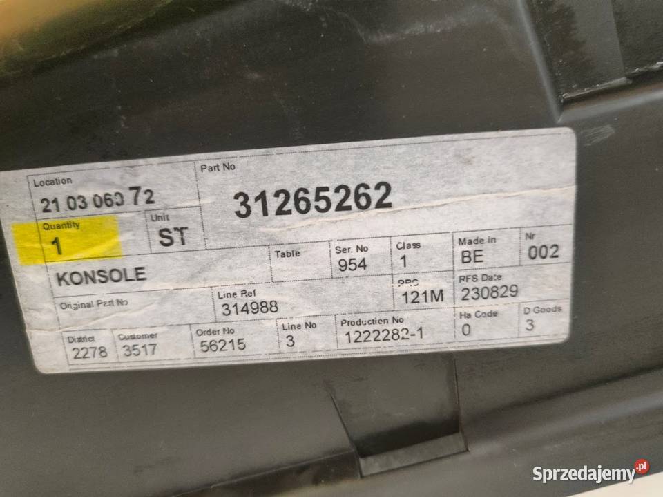 Absorber Zderzaka Tylnego Volvo V60 16 31265262