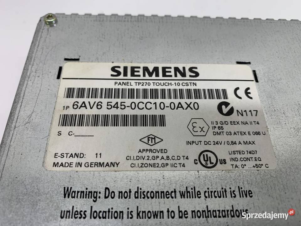 Siemens 6AV6 5450CC100AX0 Touch Panel