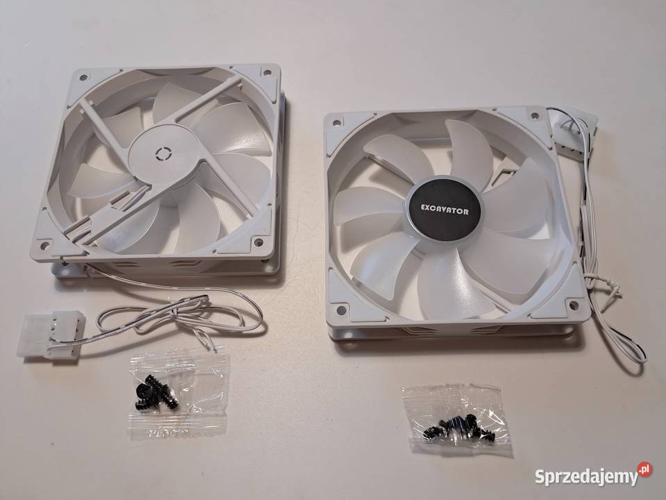 Biały wentylator 120mm LED rgb 12 do obudowa małopolskie