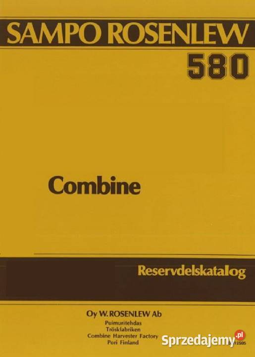 SAMPO SR580 600 650 kombajn katalog części