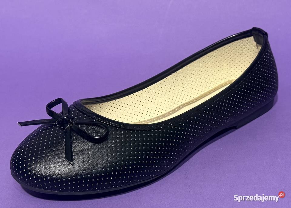 Czarne baleriny z kokardą rozmiar 36 AK10 Żyrardów