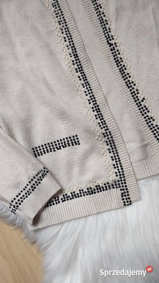 Beżowy sweterek z kaszmirem i wełną LXL Olkusz sprzedam