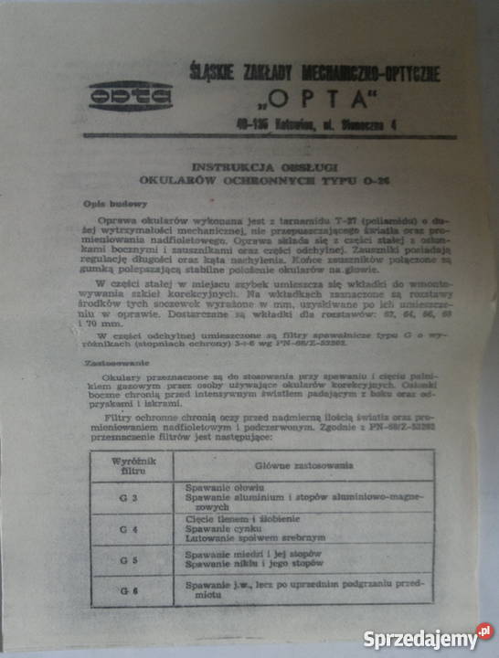 Okulary spawalnicze okulary ochronne O26 5 Materiały budowlane Dąbrowa Górnicza