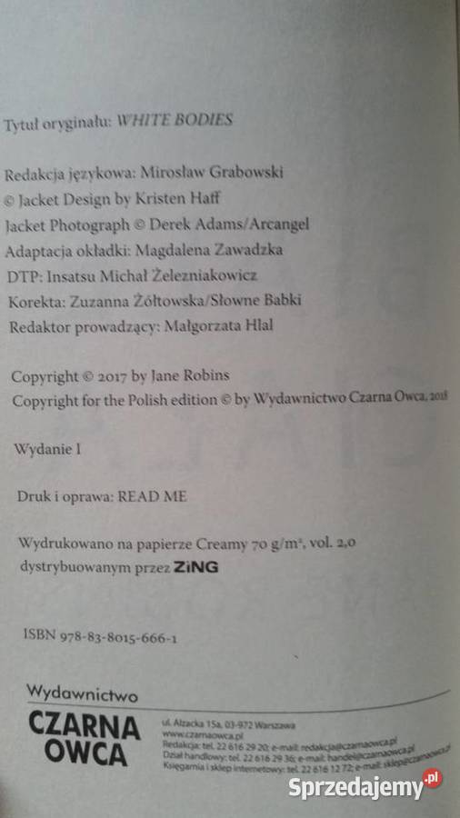 BIAŁE CIAŁA JANE ROBINS TERMINALNY MRÓZ LINCOLN Kultura i Rozrywka Puławy