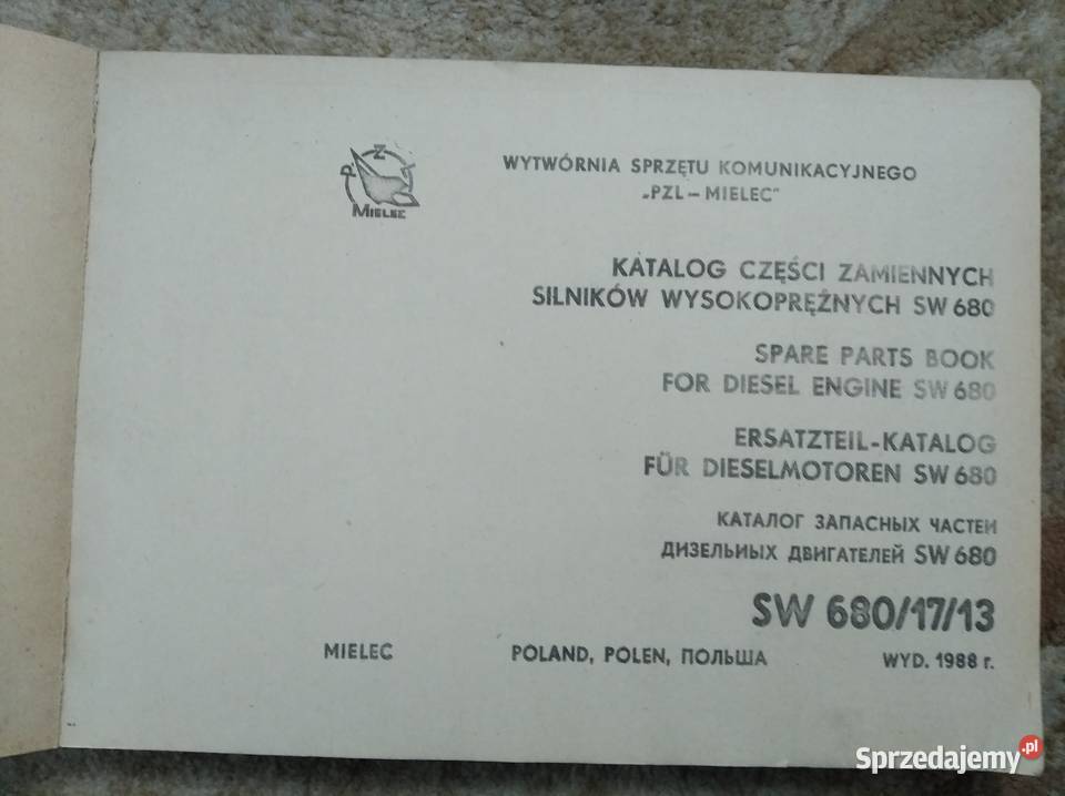 Katalog części silników wysokoprężnych SW Lublin