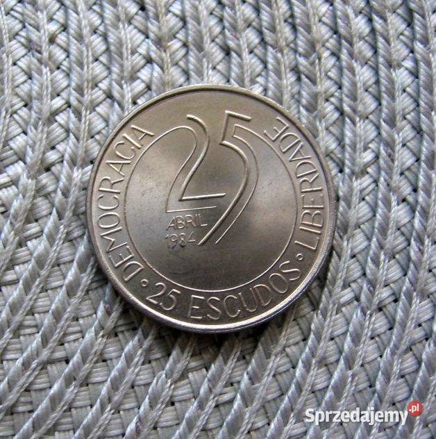 Portugalia 25 Escudos 1984r 10 Rocznica Numizmatyka Kalisz