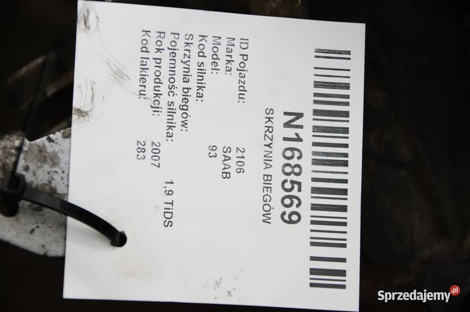 SKRZYNIA BIEGÓW SAAB 93 19 TIDS Pozostałe kujawsko-pomorskie Lipno