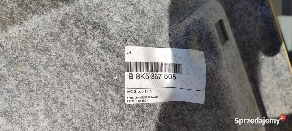AUDI A4 B8 PODSUFITKA SEDAN 8K5867505