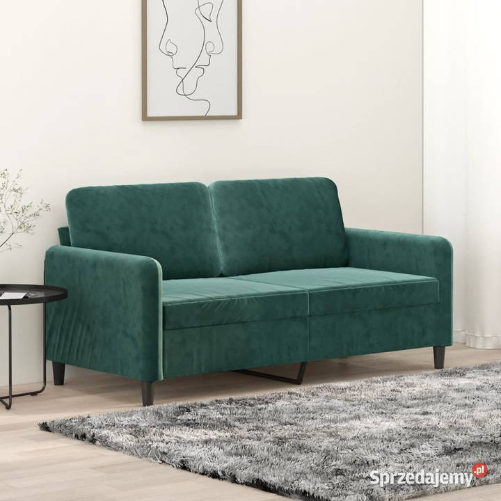 Sofa 2osobowa ciemnozielona 140 tapicerowana mazowieckie Warszawa