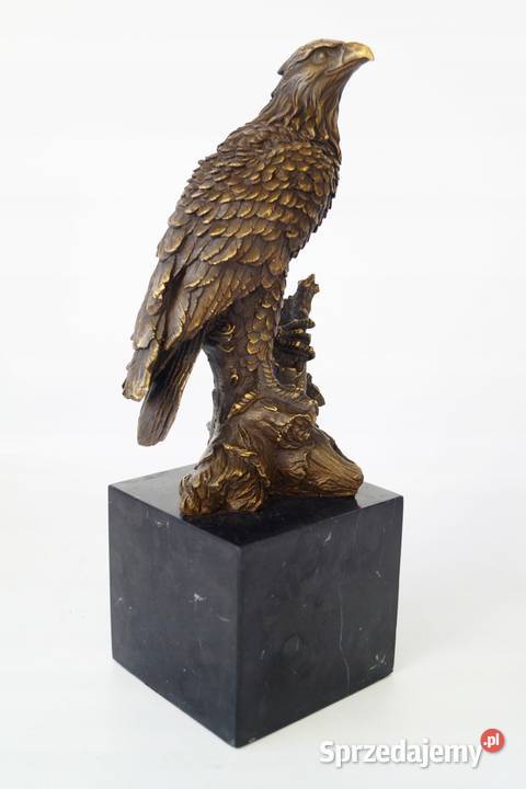 Figura z brązu ORZEŁ NA KONARZE piękna rzeźba Gizałki