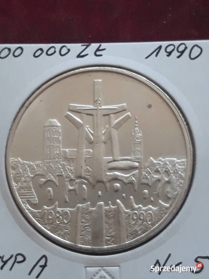 100 000 Solidarność 1990 r Typ A 5 mennicze Numizmatyka