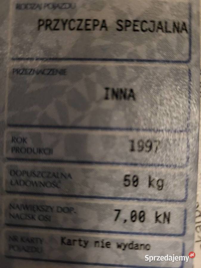 Przyczepka specjalna Chmielnik